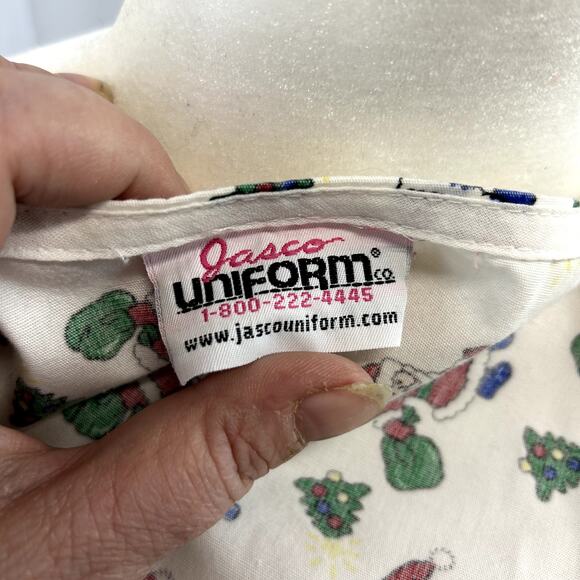 Jasco Uniform size 20 Santa Long sleeve Scrub nurse top vet tec holiday - Picture 2 of 11
